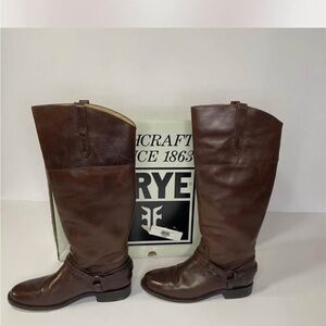 Frye Rich Brown Leather Over the Knee Boots